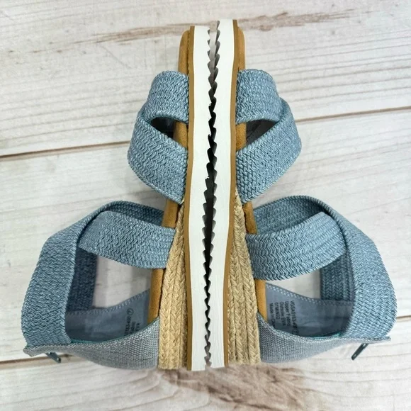 Very G Blue Sadie Strappy Woven Canvas Espadrilles Sandals NEW in Box - Picture 8 of 10